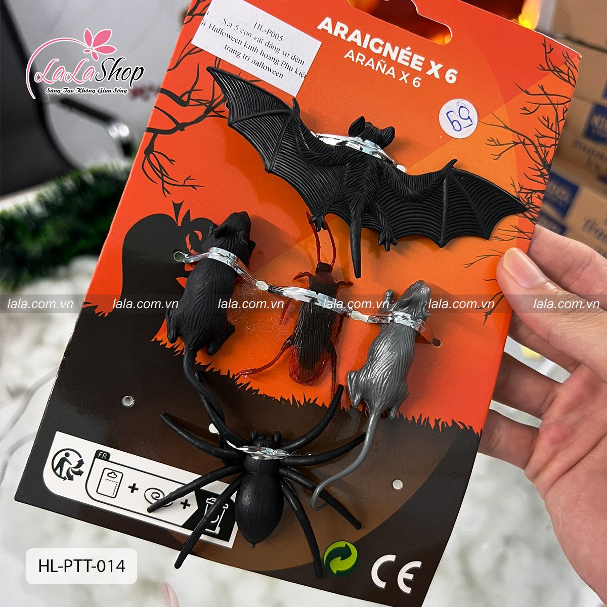 Set 5 con vật đáng sợ đêm Halloween kinh hoàng Phụ kiện trang trí halloween