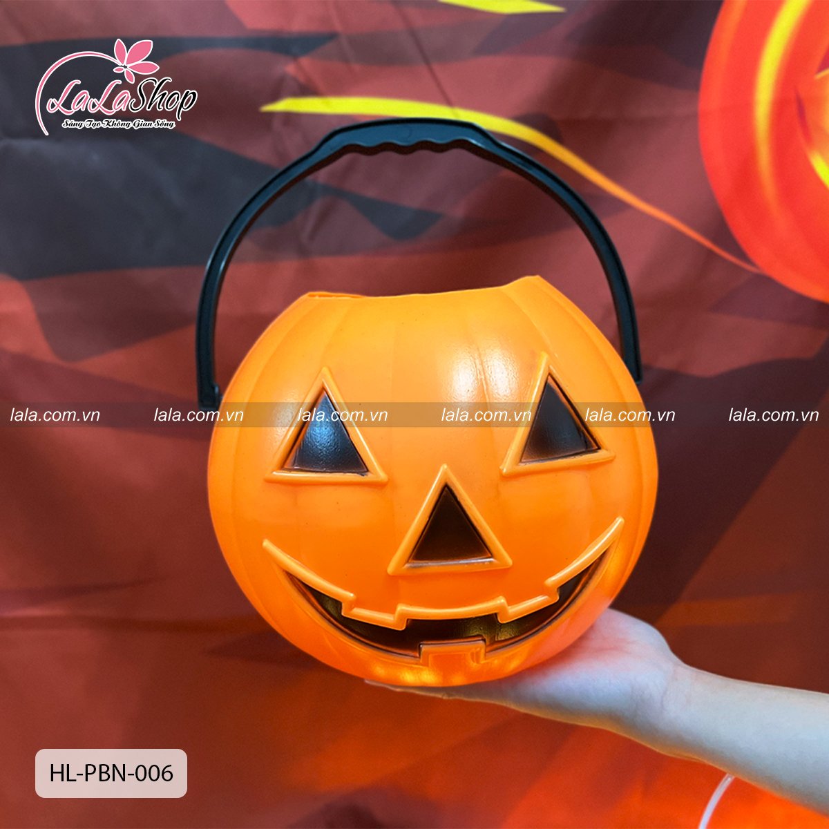 Phụ kiện halloween Giỏ xách đựng kẹo bí ngô kinh dị 20cm