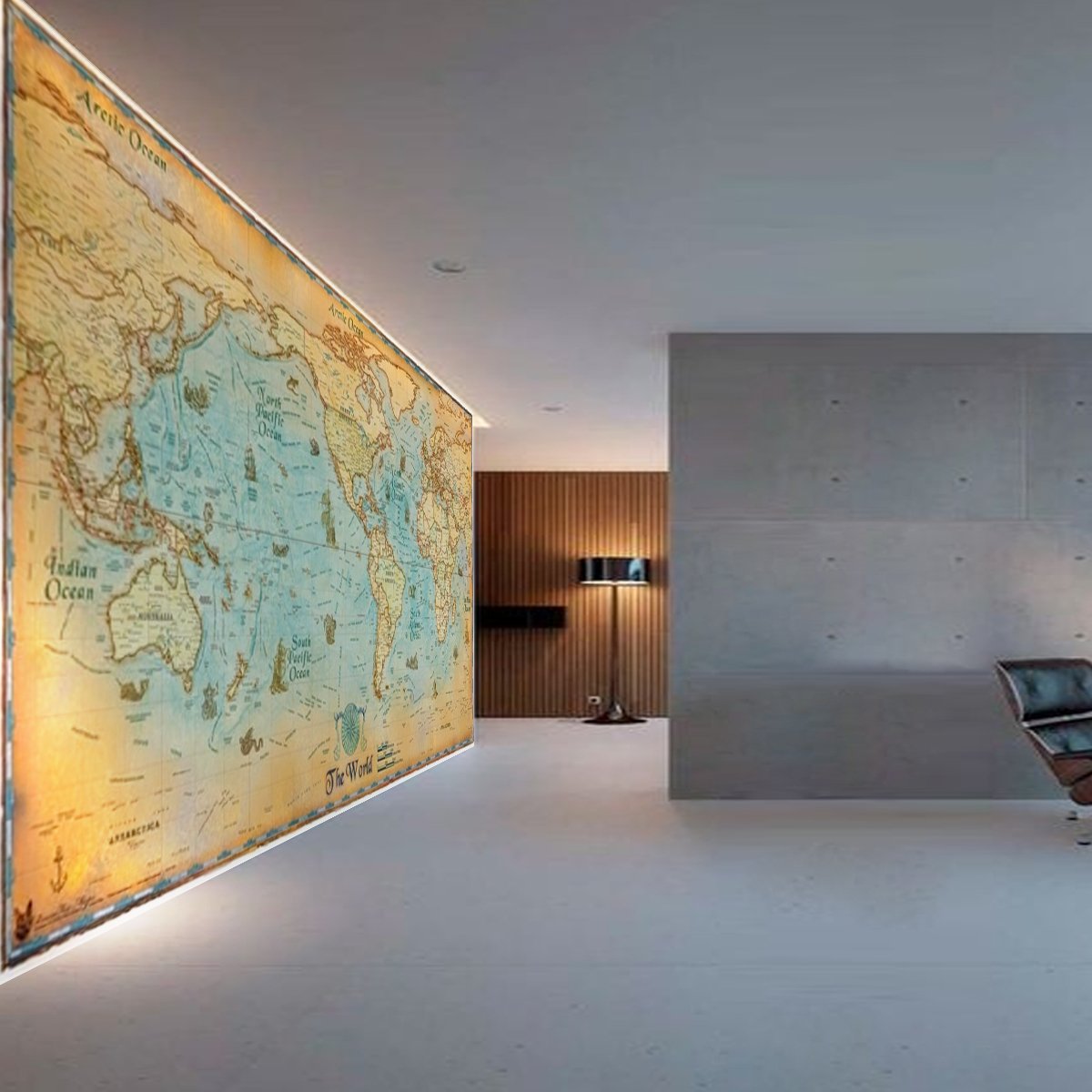 Tranh dán tường bản đồ thế giới Human_62295