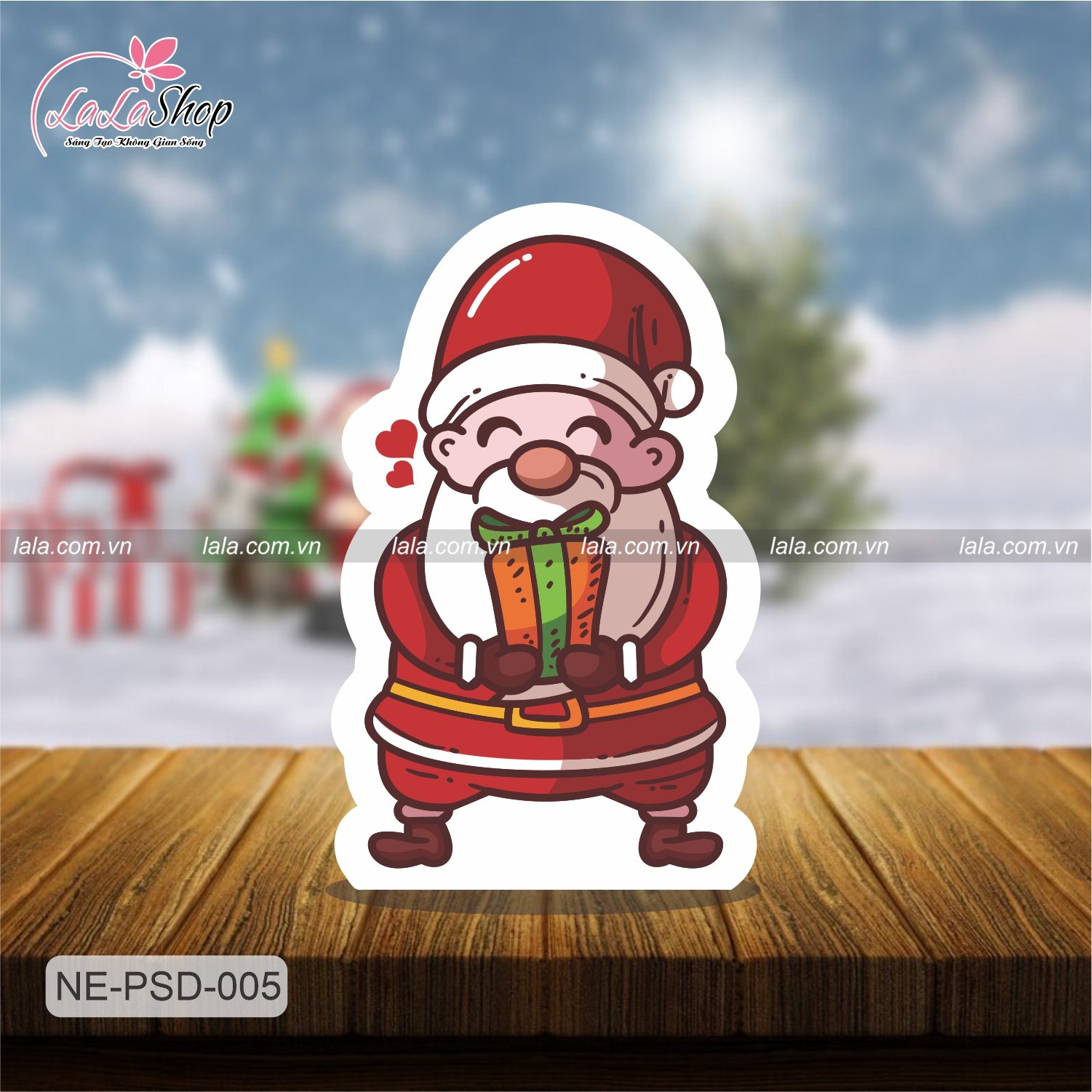 Standee trang trí Noel ông già Noel tặng quà mẫu 3