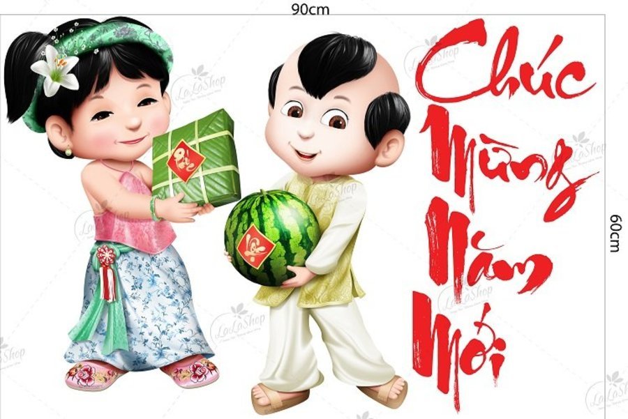 Combo Decal Trang Trí Tết Xuân Giáp Thìn Đón Năm Mới
