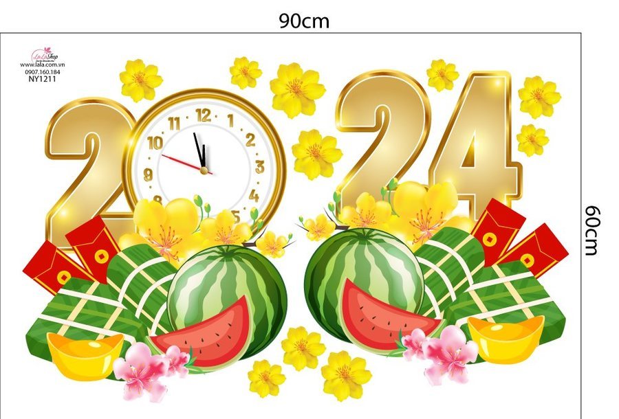 Combo Decal Trang Trí Tết Xuân Giáp Thìn Đón Năm Mới