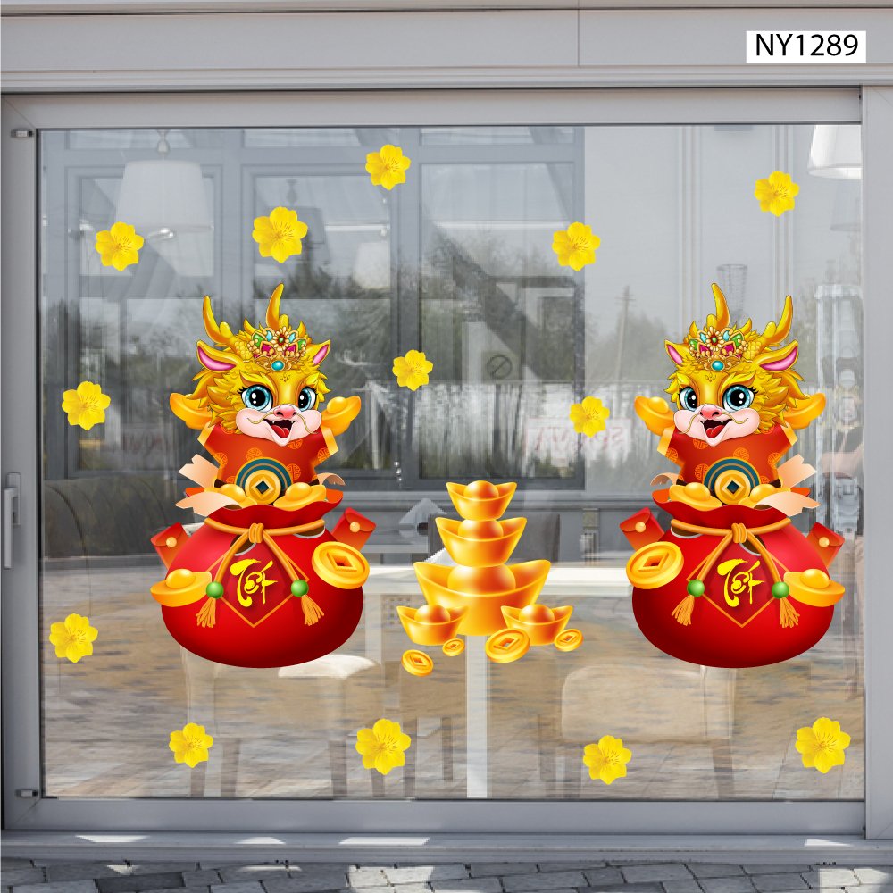 Decal Trang Trí Tết Giáp Thìn Rồng Tài Lộc May Mắn