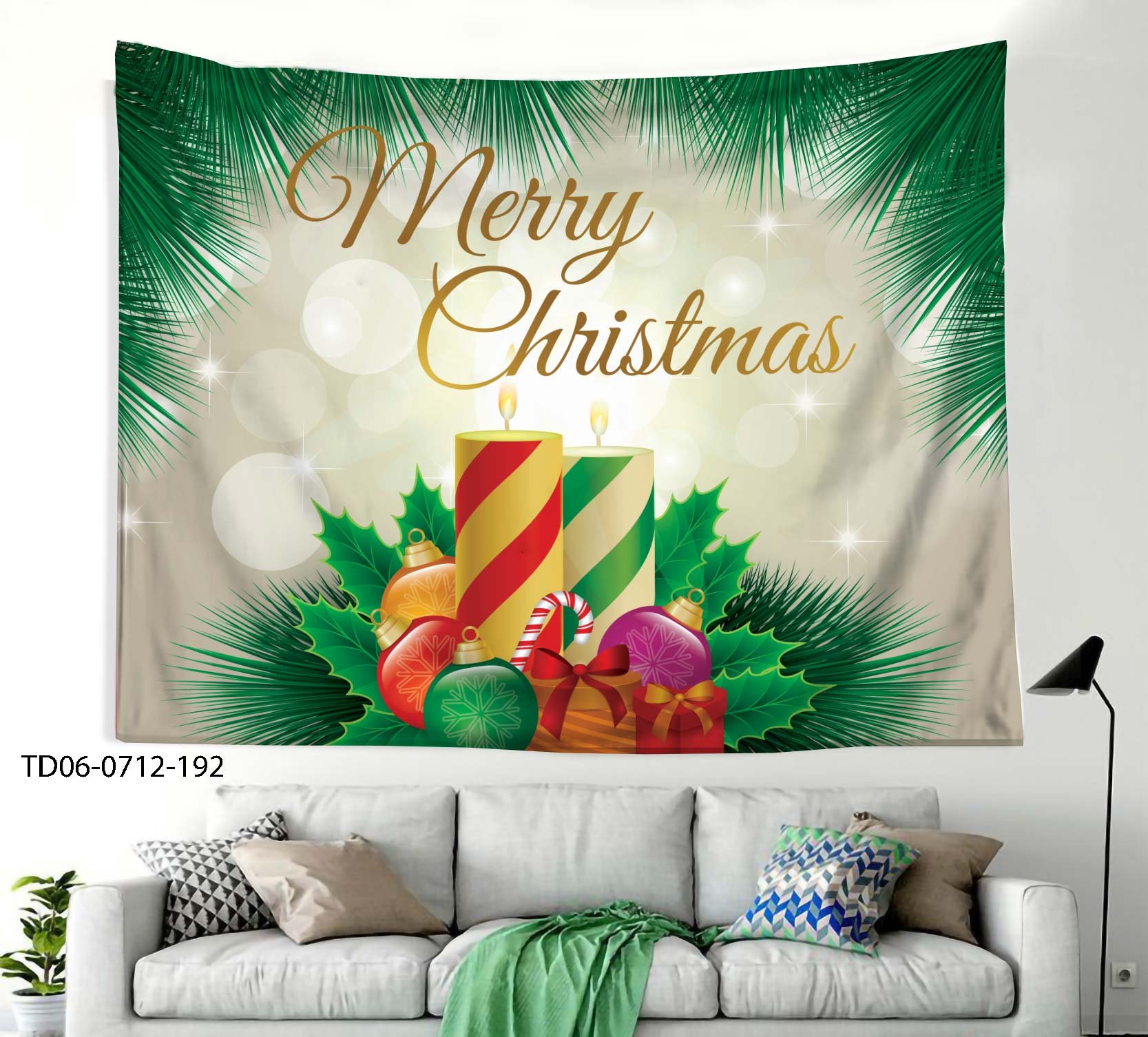 Tranh Vải Treo Tường Trang Trí Noel Hình Nến