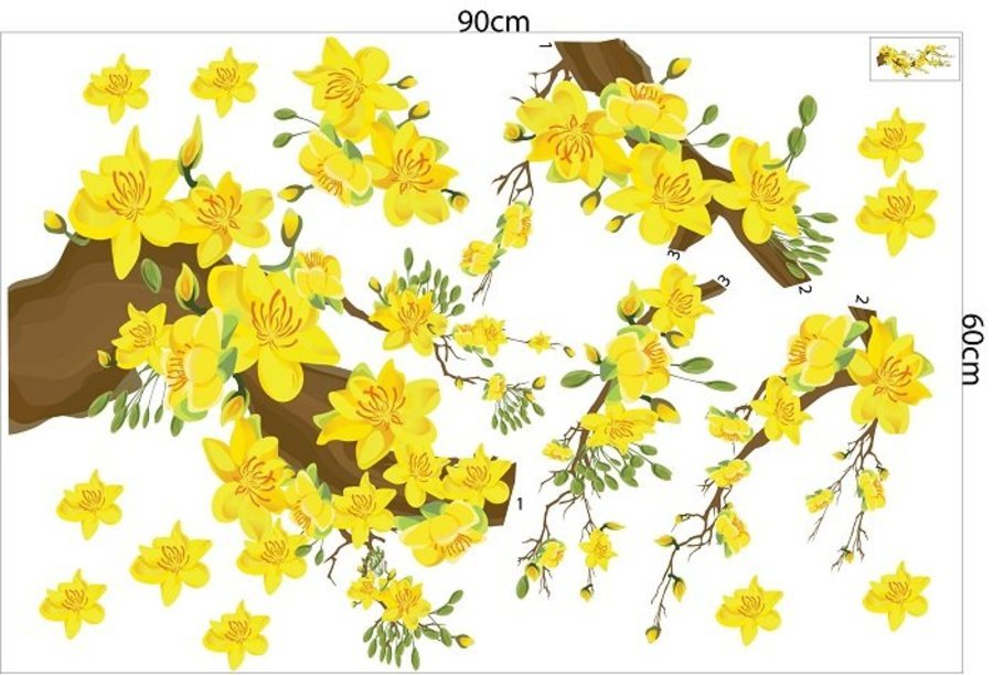 Combo Decal Trang Trí Tết Xuân Giáp Thìn Bé Gói Bánh Chưng Đón Tết