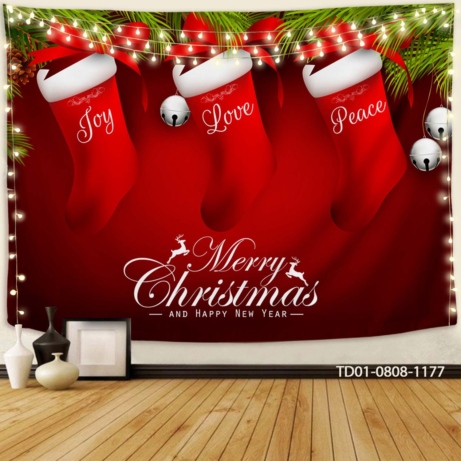 Tranh Vải Treo Tường Trang Trí Noel Hình Chiếc Tất