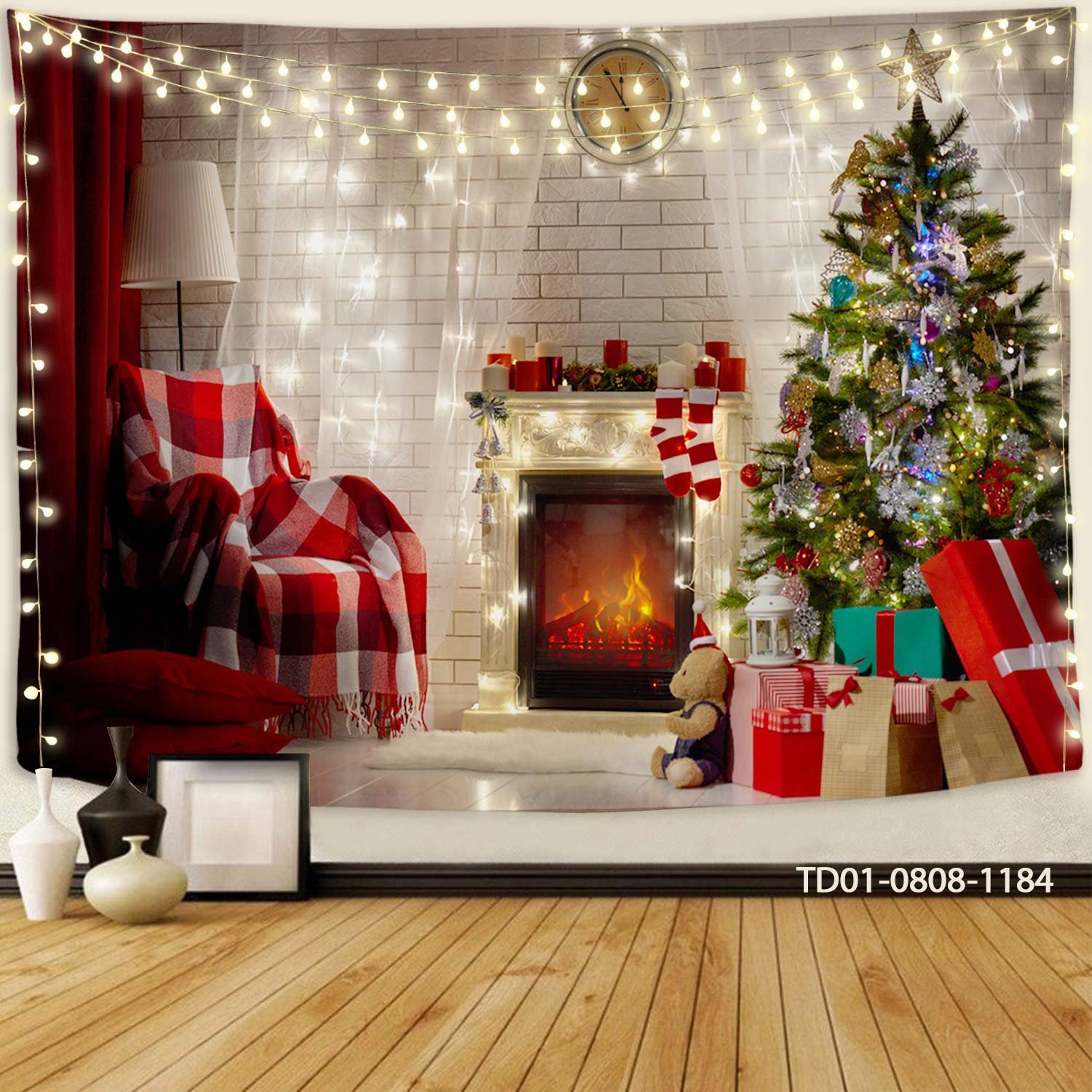 Tranh Vải Treo Tường Trang Trí Cây Thông Noel Mẫu 5