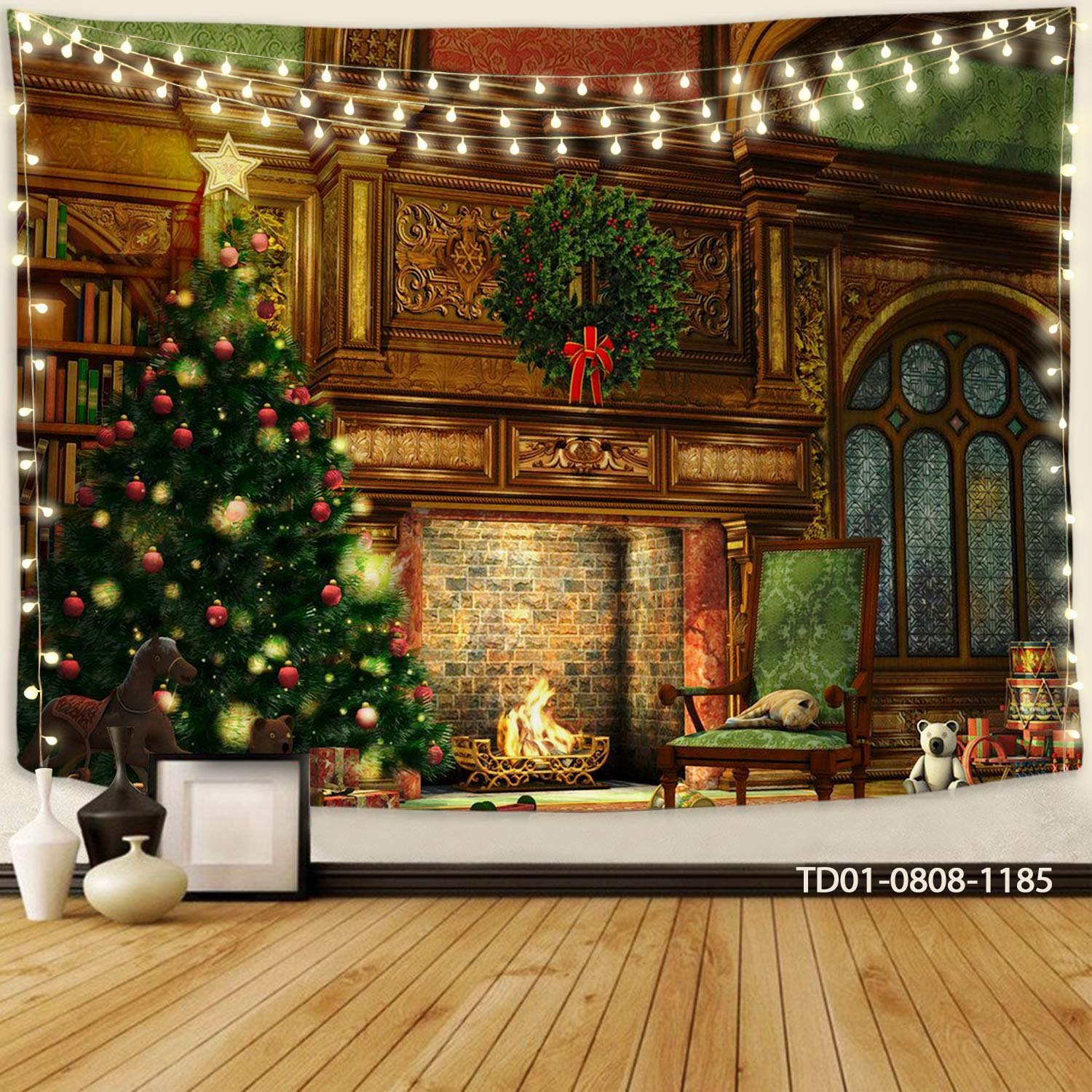 Tranh Vải Treo Tường Trang Trí Cây Thông Noel Mẫu 7