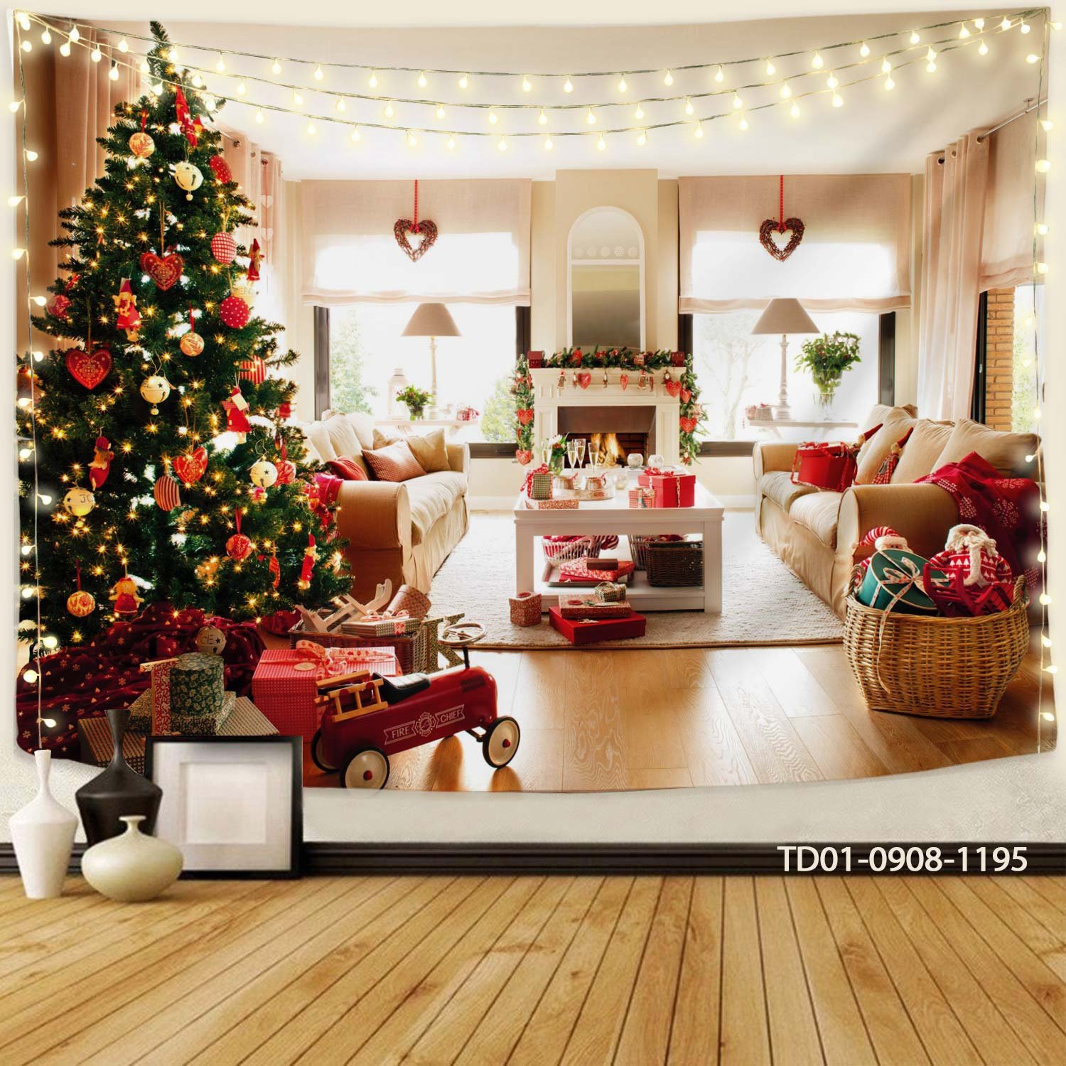 Tranh Vải Treo Tường Trang Trí Cây Thông Noel Mẫu 10