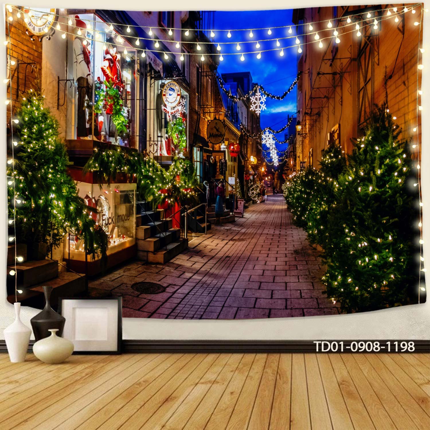 Tranh Vải Treo Tường Trang Trí Cây Thông Noel Mẫu 12