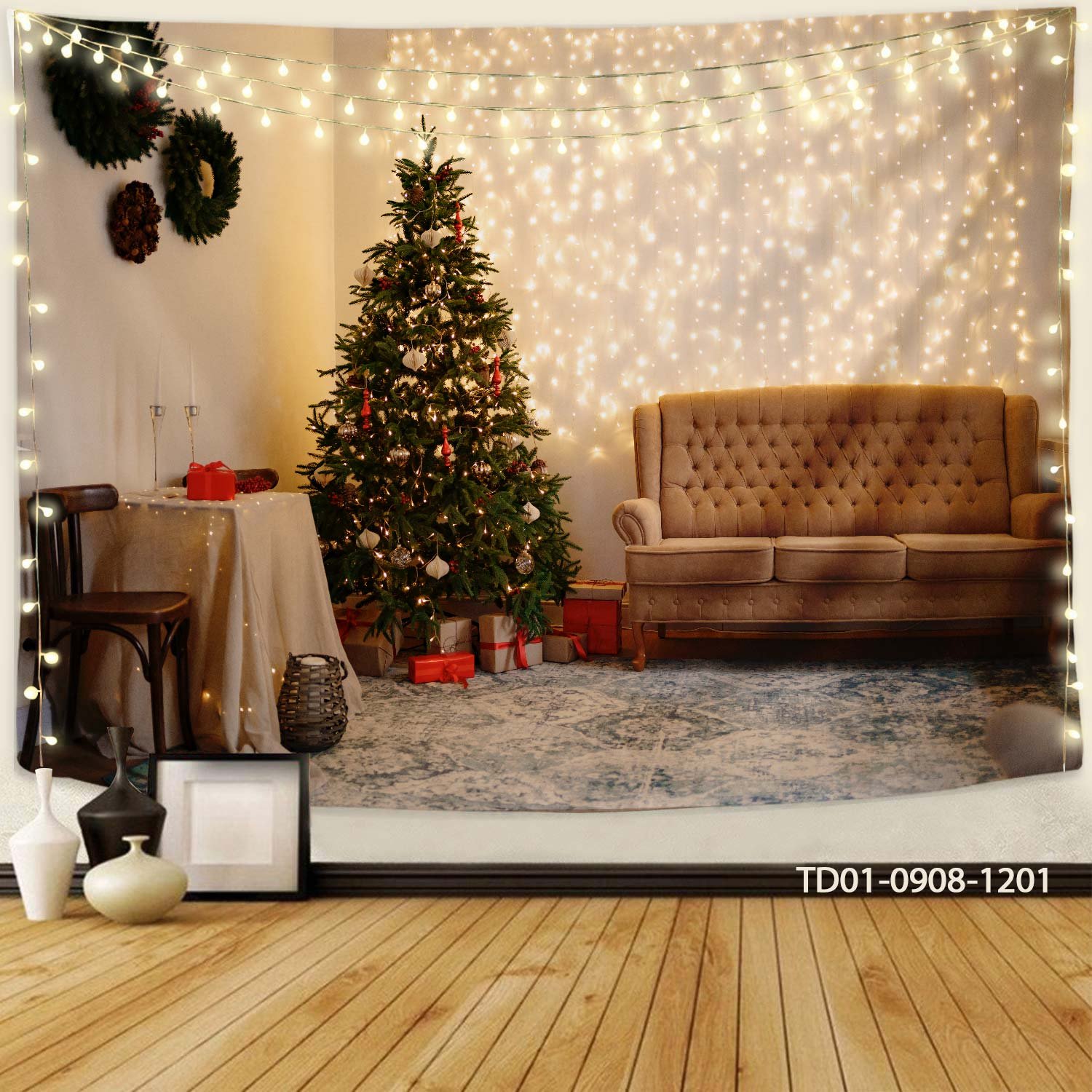 Tranh Vải Treo Tường Trang Trí Cây Thông Noel Mẫu 15