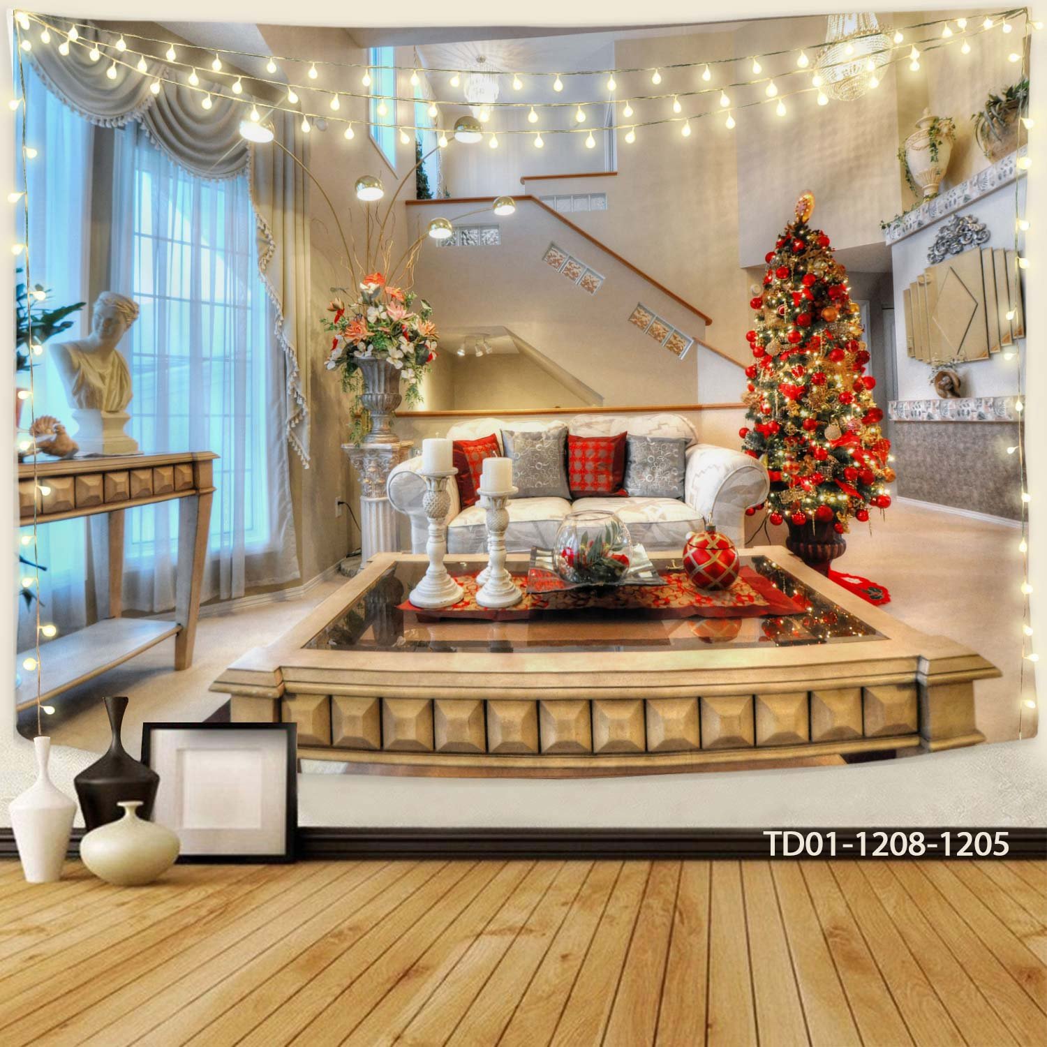 Tranh Vải Treo Tường Trang Trí Cây Thông Noel Mẫu 17