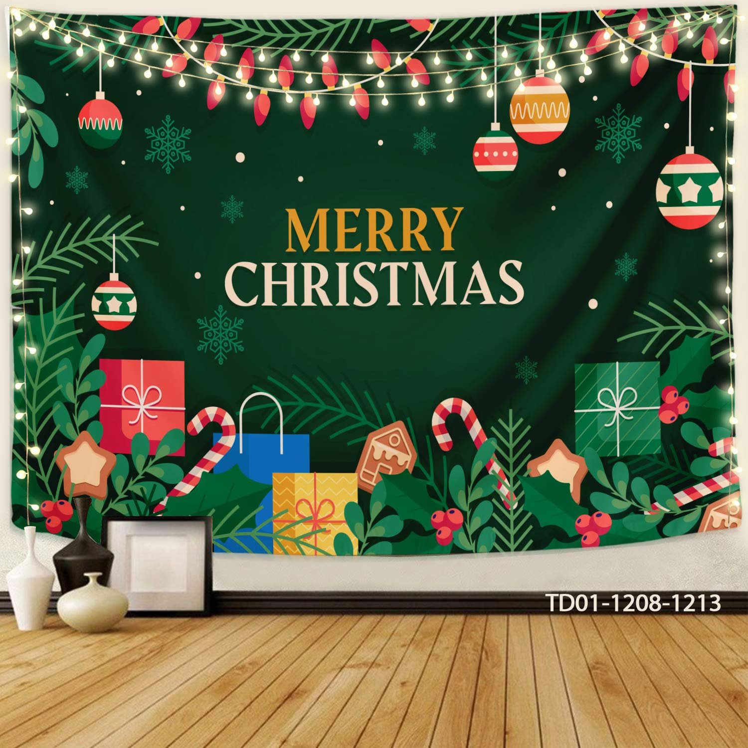 Tranh Vải Treo Tường Trang Trí Noel Merry Christmas Mẫu 5