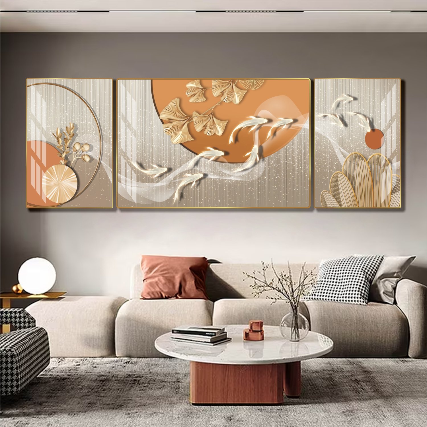 Tranh treo tường cửu ngư quần hội mẫu 934