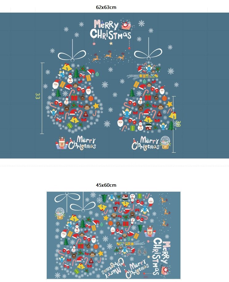 Decal tĩnh điện 2 mặt trang trí noel Cây Thông Sắc Màu