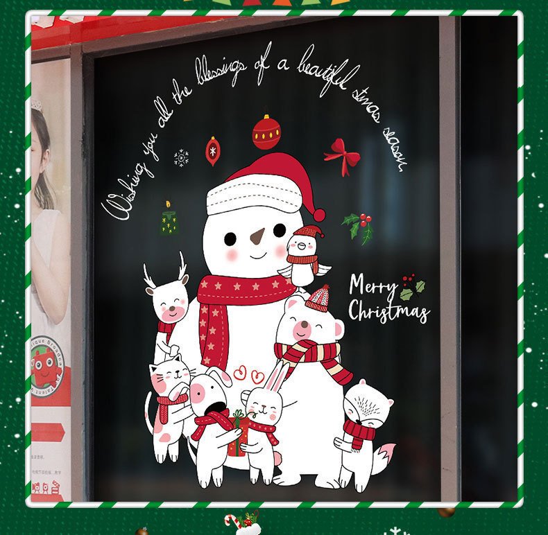 Decal trang trí noel Người Tuyết Và Những Người Bạn