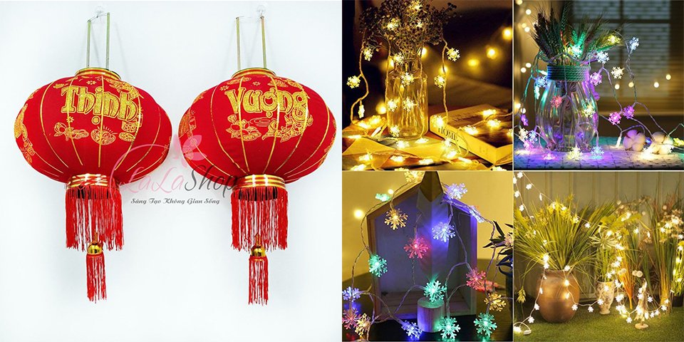 Đèn lồng và đèn led trang trí Tết