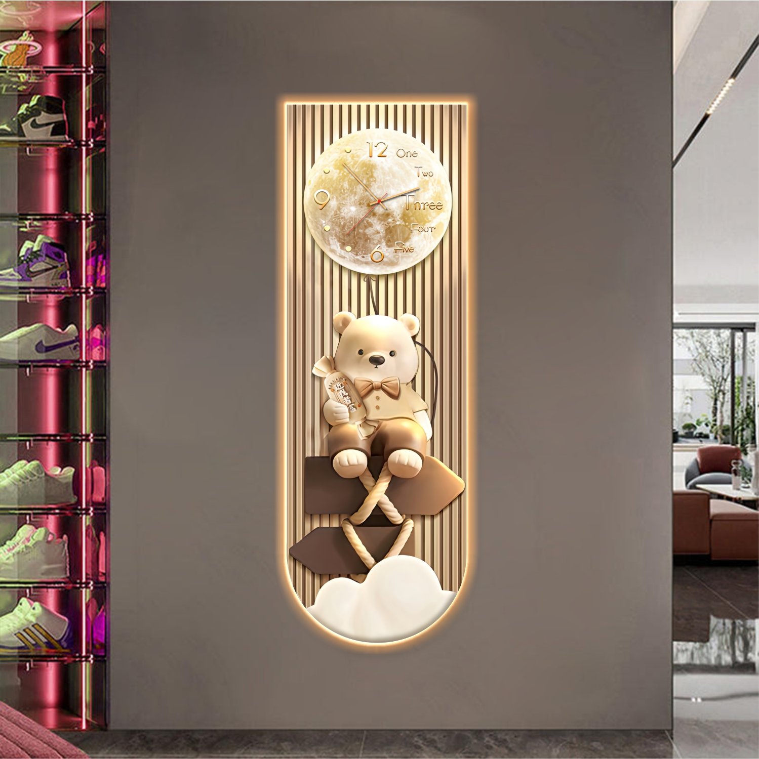 Tranh đèn tráng gương nghệ thuật hiện đại phòng khách mẫu 263