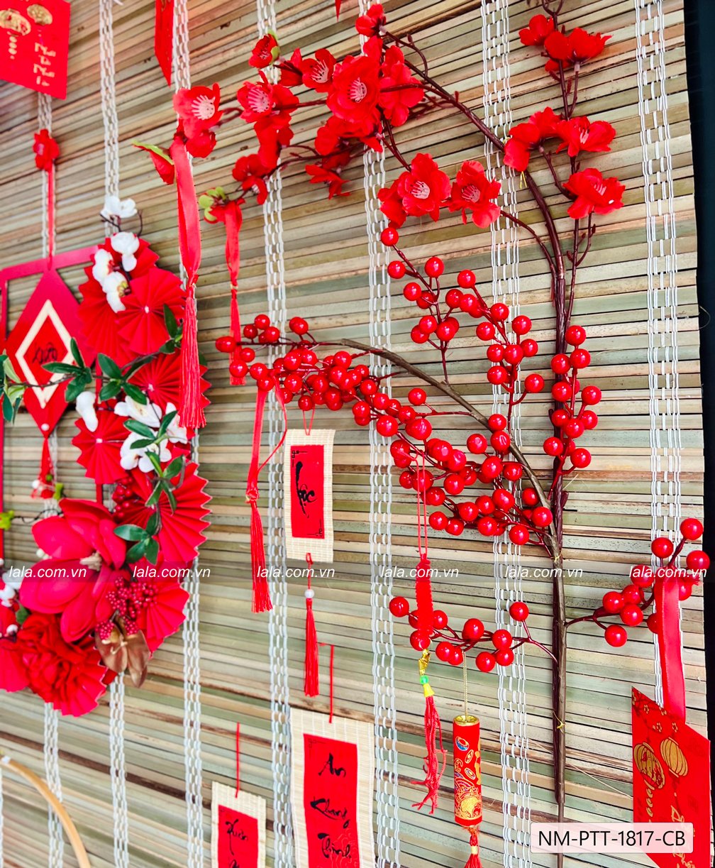 Bộ mành tre lớn full phụ kiện trang trí tiểu cảnh tết mẫu 17