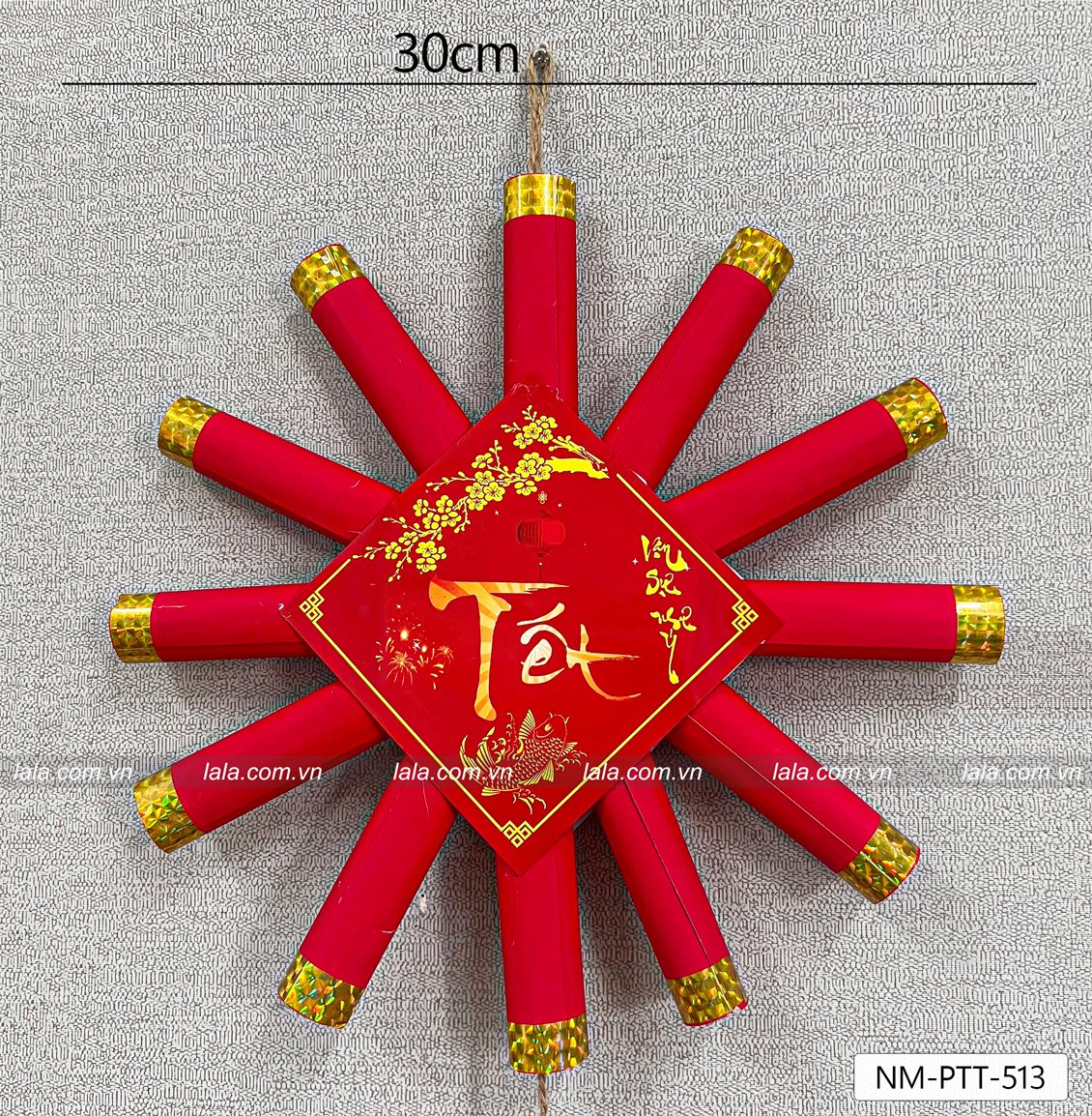 Dây pháo hoa 3 chùm tết thịnh vượng trang trí tết