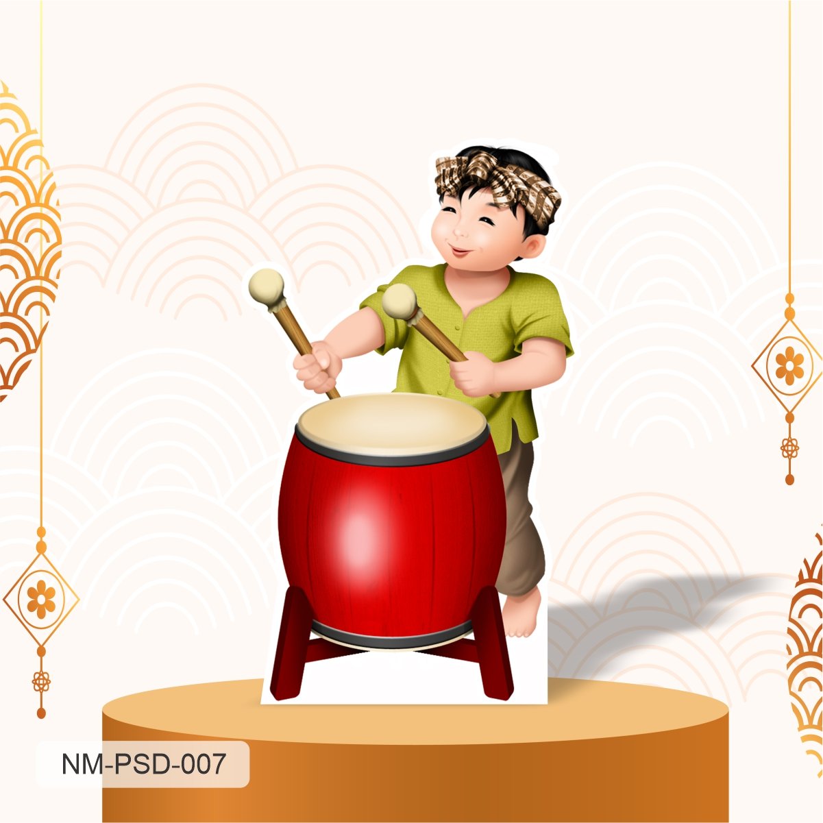 Standee Trang Trí Tết Bé Đánh Trống Chúc Tết