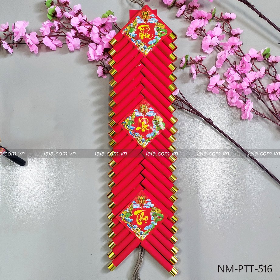 Dây pháo giấy chữ phúc lộc thọ 60cm trang trí tết mẫu 516