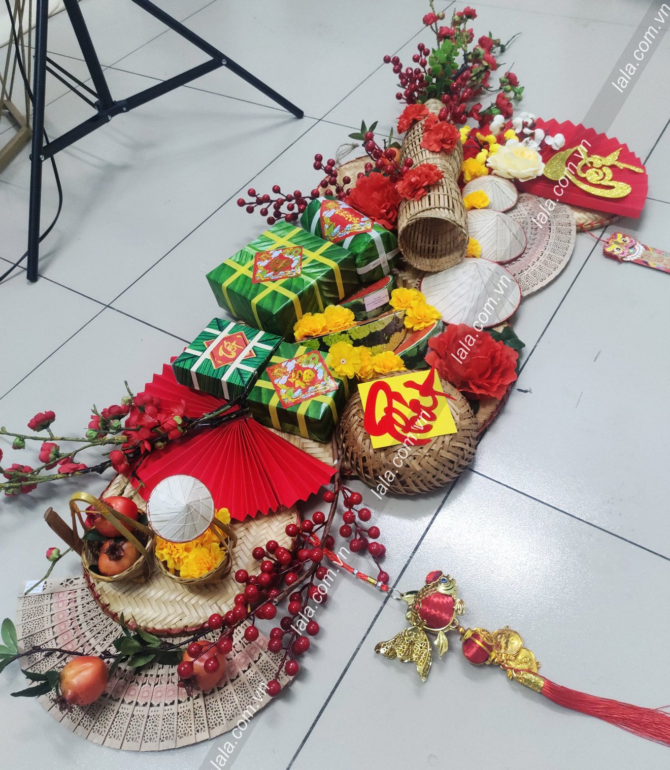 Mẹt tre lớn trang tr&iacute; tiểu cảnh tết mẫu 240