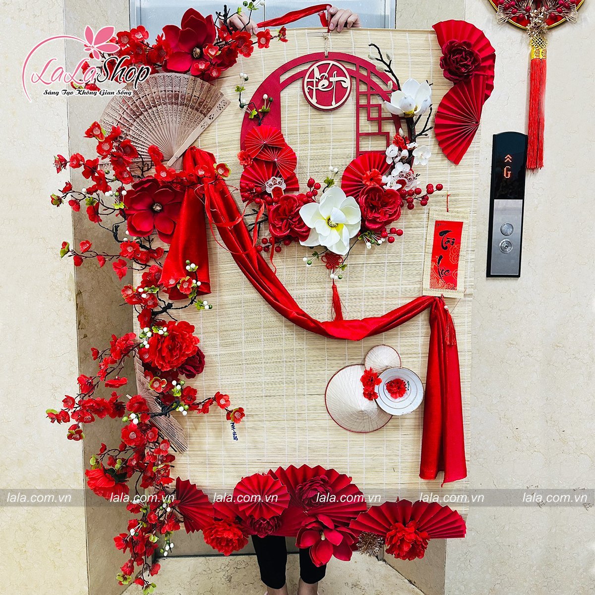 Tiểu cảnh m&agrave;nh tre tết t&agrave;i lộc