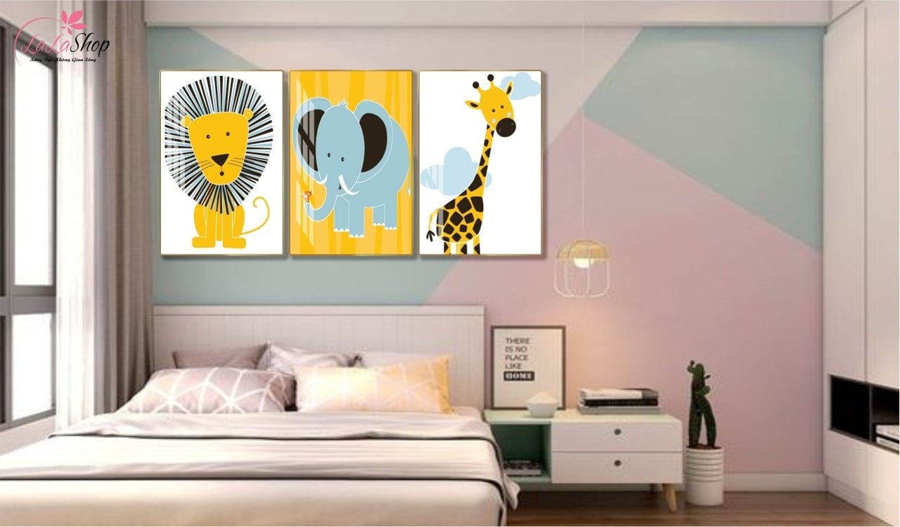 Tranh decor phòng ngủ - Cần chọn cho trẻ em tranh treo phòng ngủ có màu sắc vui tươi