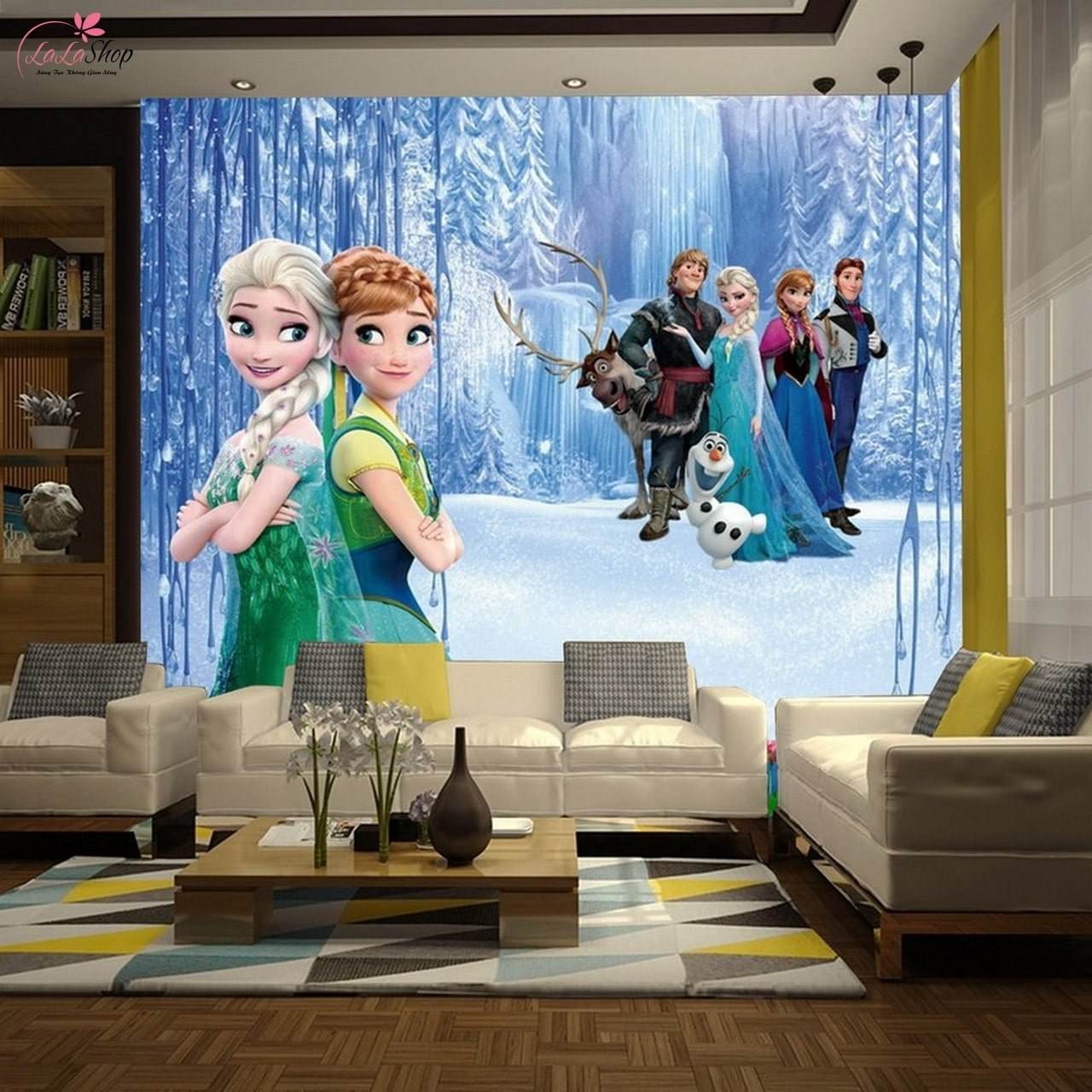 Tranh dán tường phòng bé - Mẫu tranh dán tường hình Elsa cho các bé gái