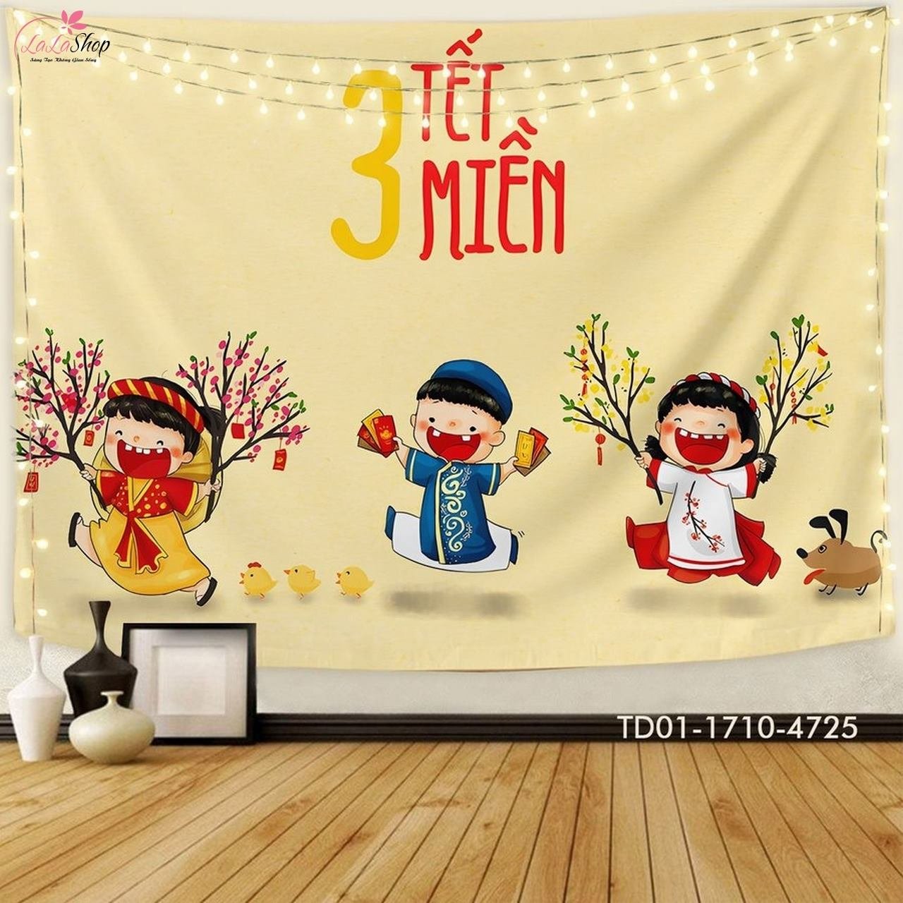 Tranh vải - Tranh Tết 3 miền gi&uacute;p nh&agrave; bạn th&ecirc;m rộn r&agrave;ng v&agrave; ngập tr&agrave;ng trong hương vị Tết