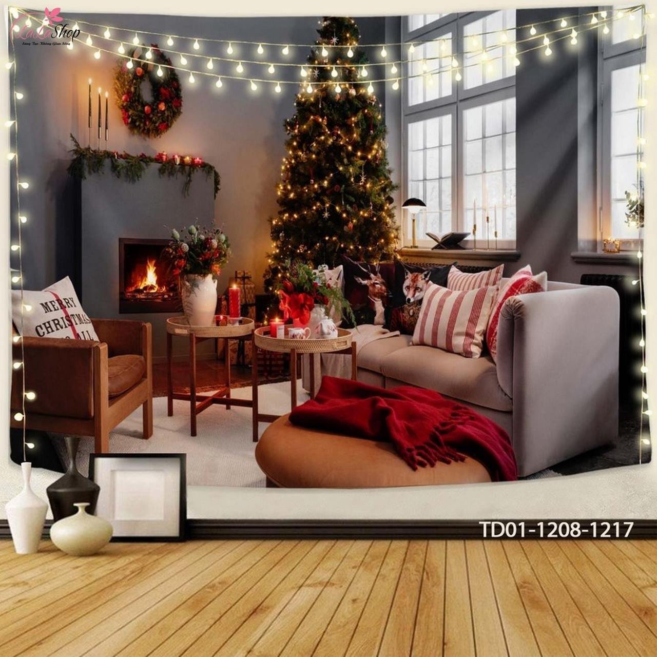 Tranh vải Noel c&oacute; h&igrave;nh ảnh in chất lượng v&agrave; đa dạng m&agrave;u sắc kh&aacute;c nhau