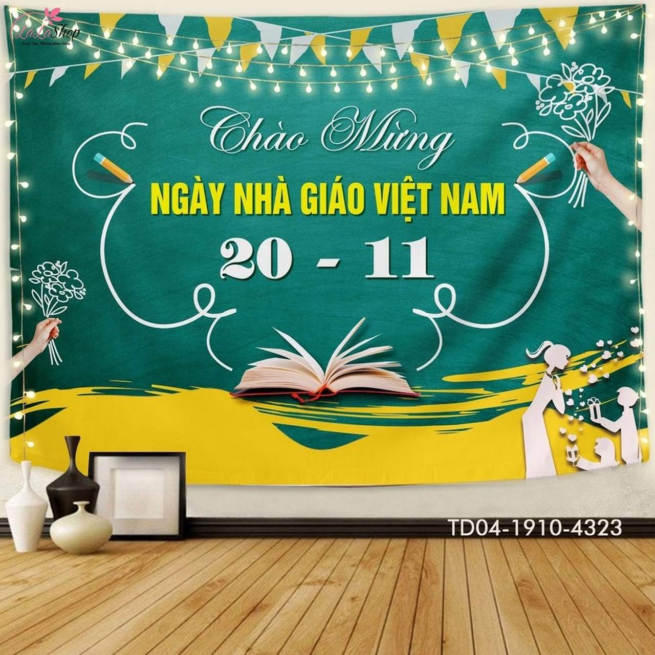 Tranh vải trang tr&iacute; ch&agrave;o mừng ng&agrave;y nh&agrave; gi&aacute;o Việt Nam 20-11 decor một kh&ocirc;ng gian thật &yacute; nghĩa v&agrave; độc đ&aacute;o