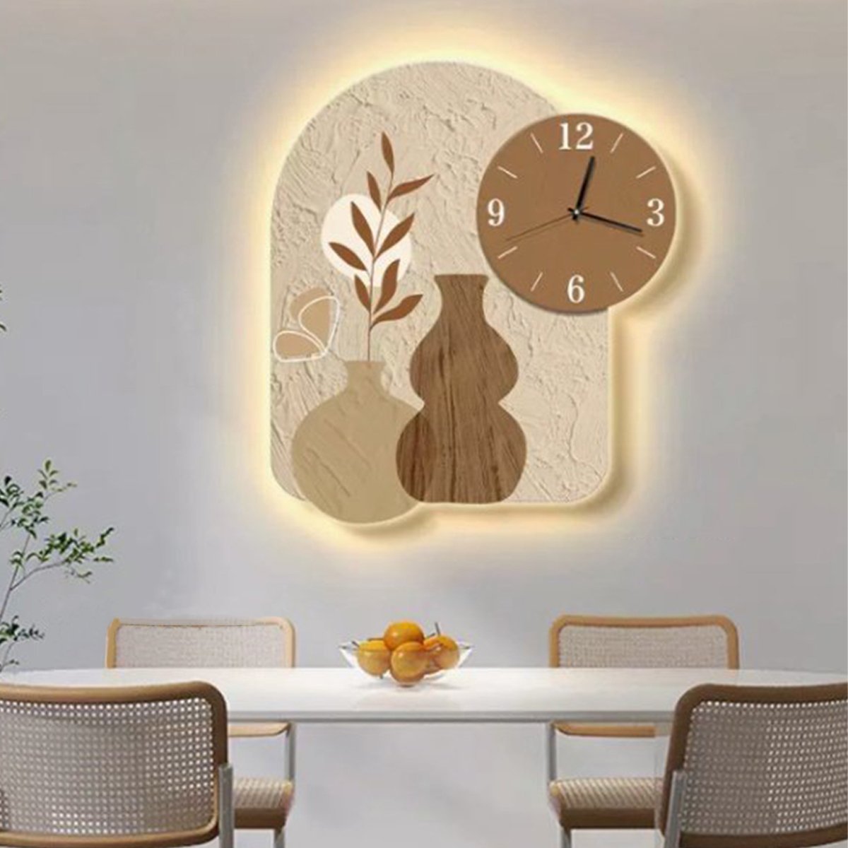 Tranh Đèn Led Tráng Gương Pha Lê Bình Hoa Nghệ Thuật