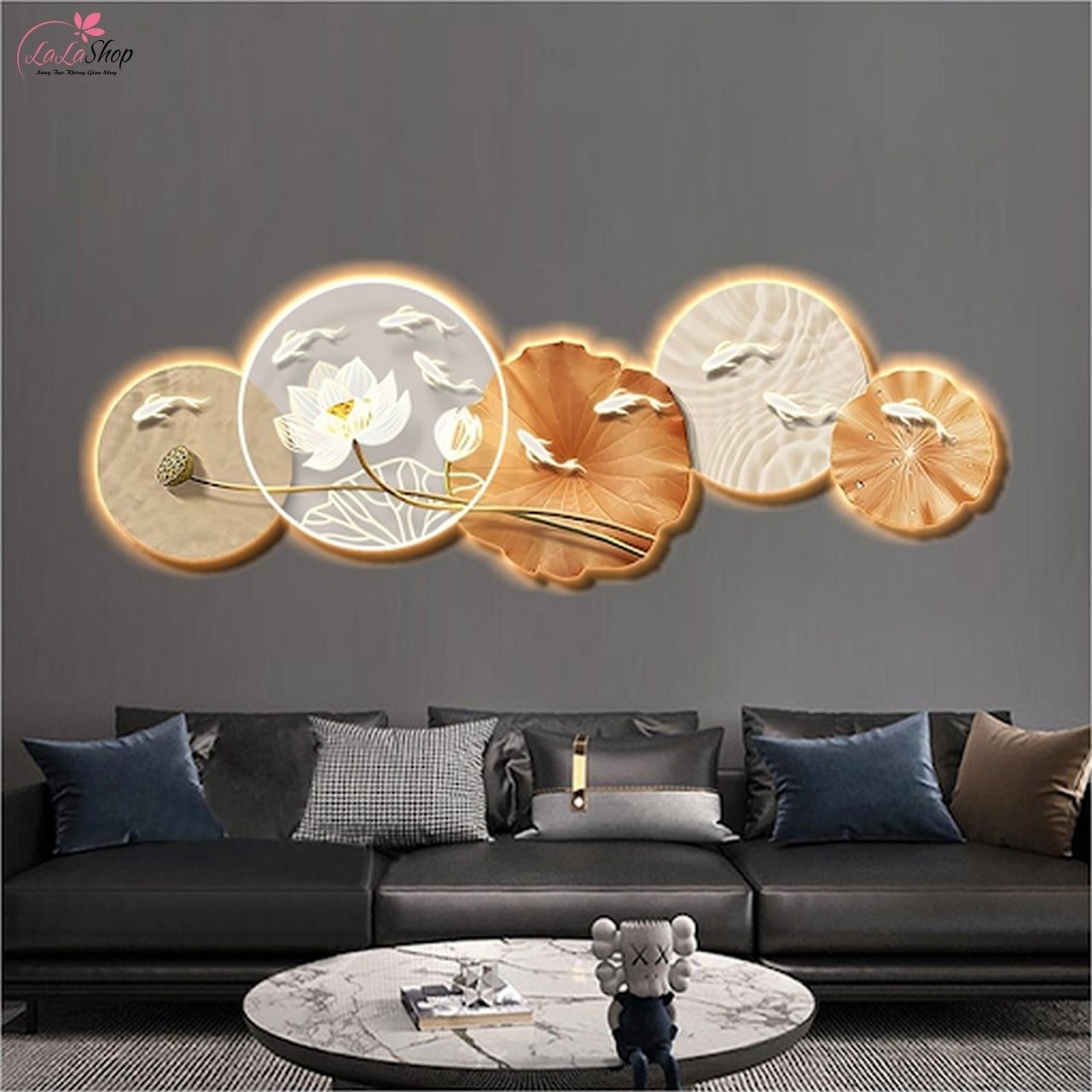 Mẫu tranh đ&egrave;n led tr&aacute;ng gương mang &yacute; nghĩa tốt đẹp