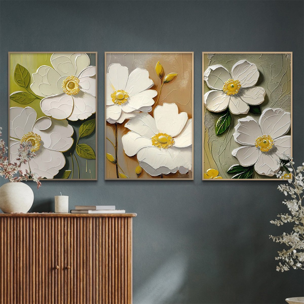 Tranh Treo Tường Hoa Trắng Nghệ Thuật