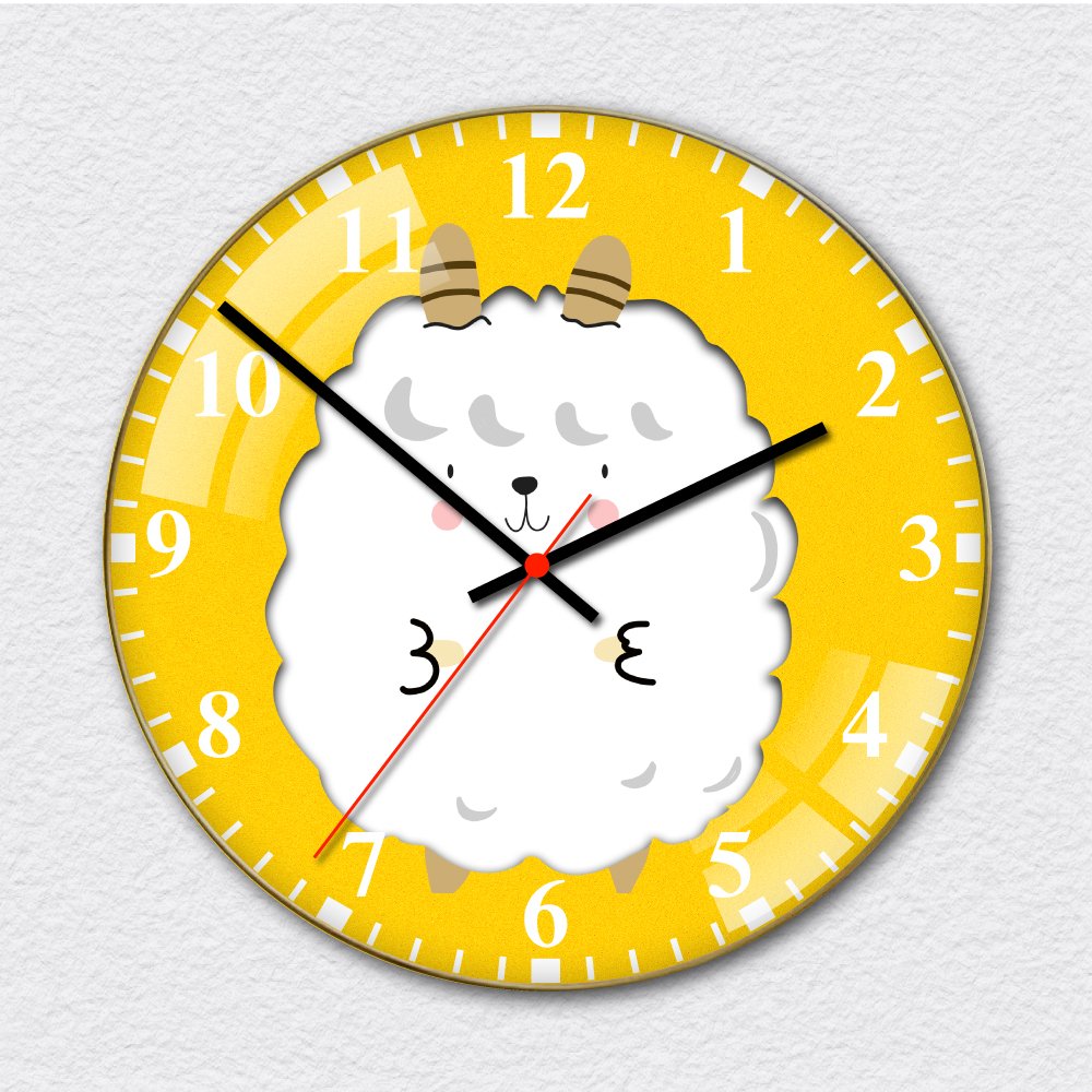 Đồng hồ treo tường cừu trắng dễ thương