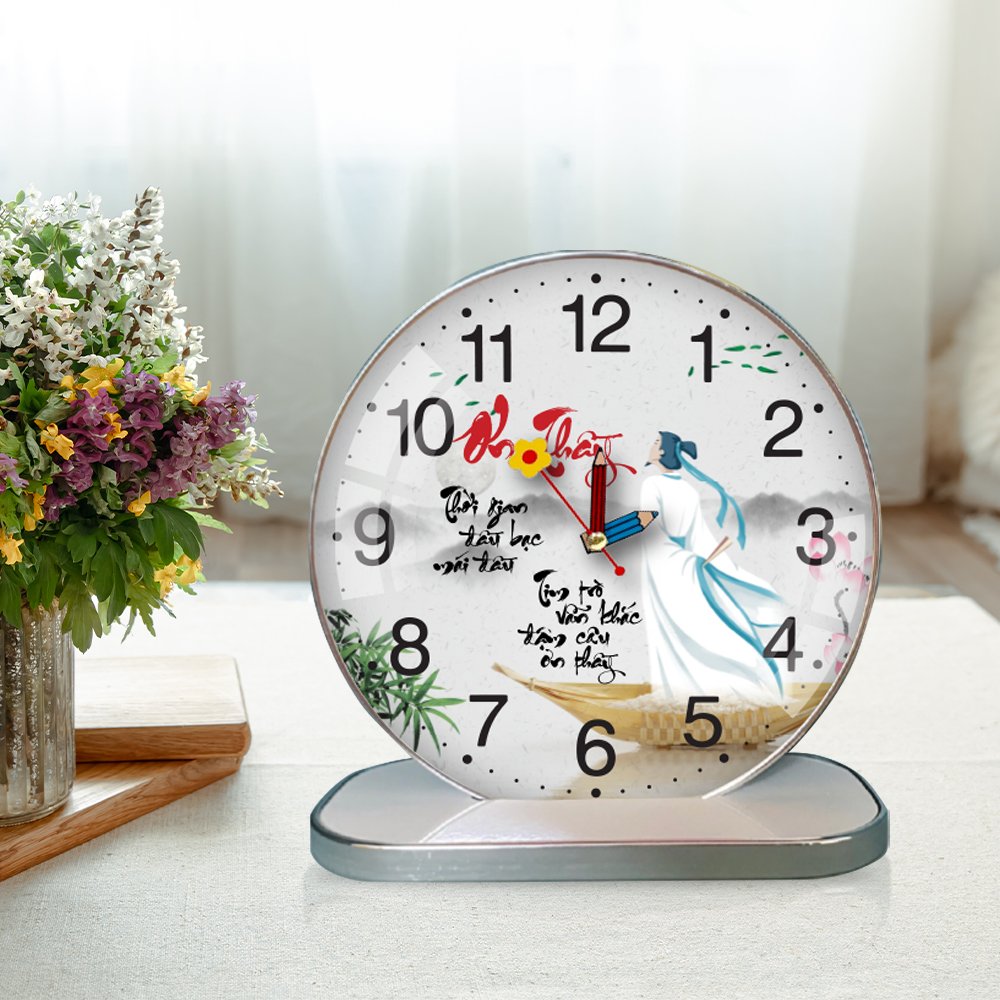 Tranh Đồng Hồ Để Bàn Thư Pháp Ơn Thầy