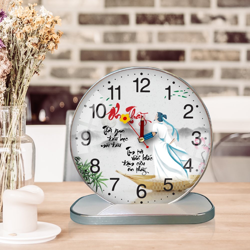 Tranh Đồng Hồ Để Bàn Thư Pháp Ơn Thầy
