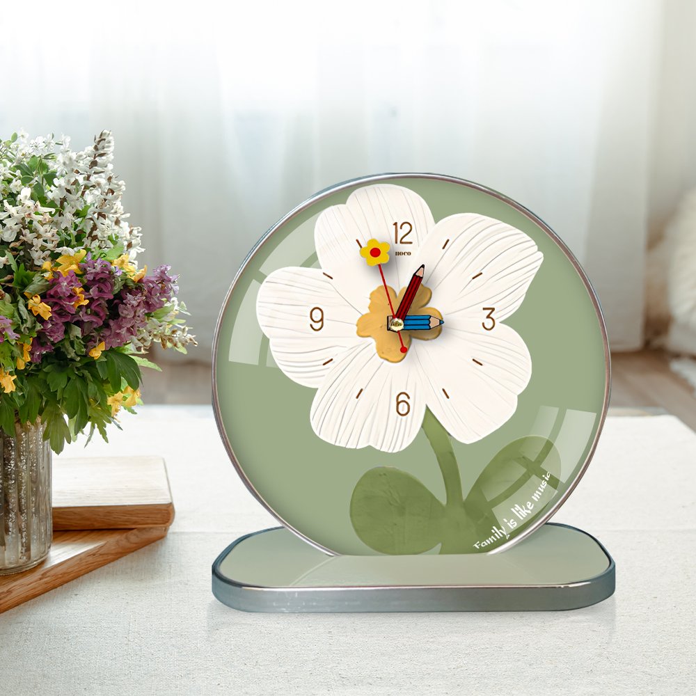 Tranh Đồng Hồ Để Bàn Cành Hoa Nghệ Thuật 2