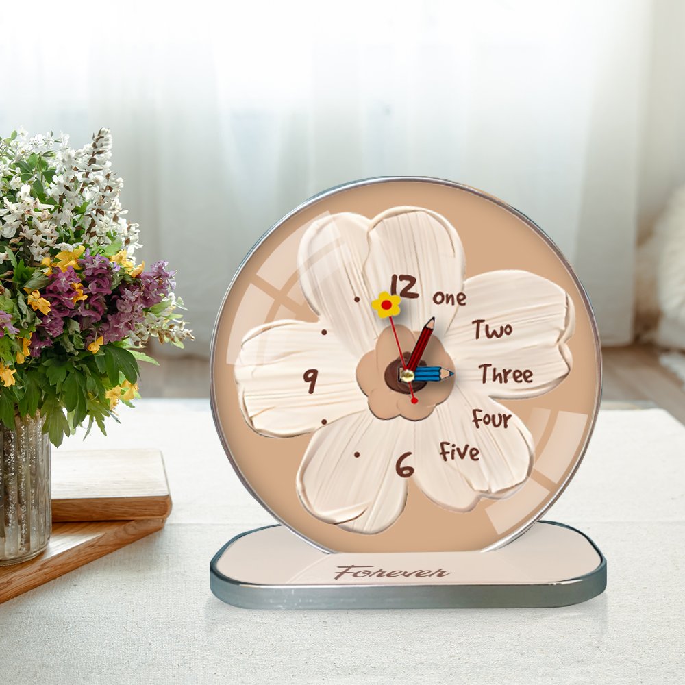 Tranh Đồng Hồ Để Bàn Hoa Nghệ Thuật