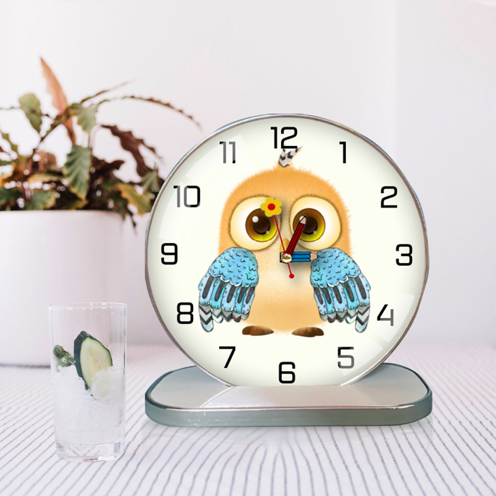 Tranh Đồng Hồ Để Bàn Vintage Cú Mèo Đáng Yêu