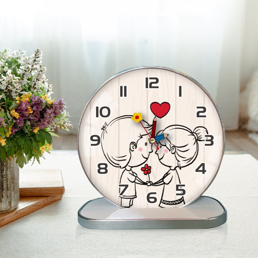 Tranh Đồng Hồ Dây Treo Tráng Gương Cặp Đôi Nghệ Thuật