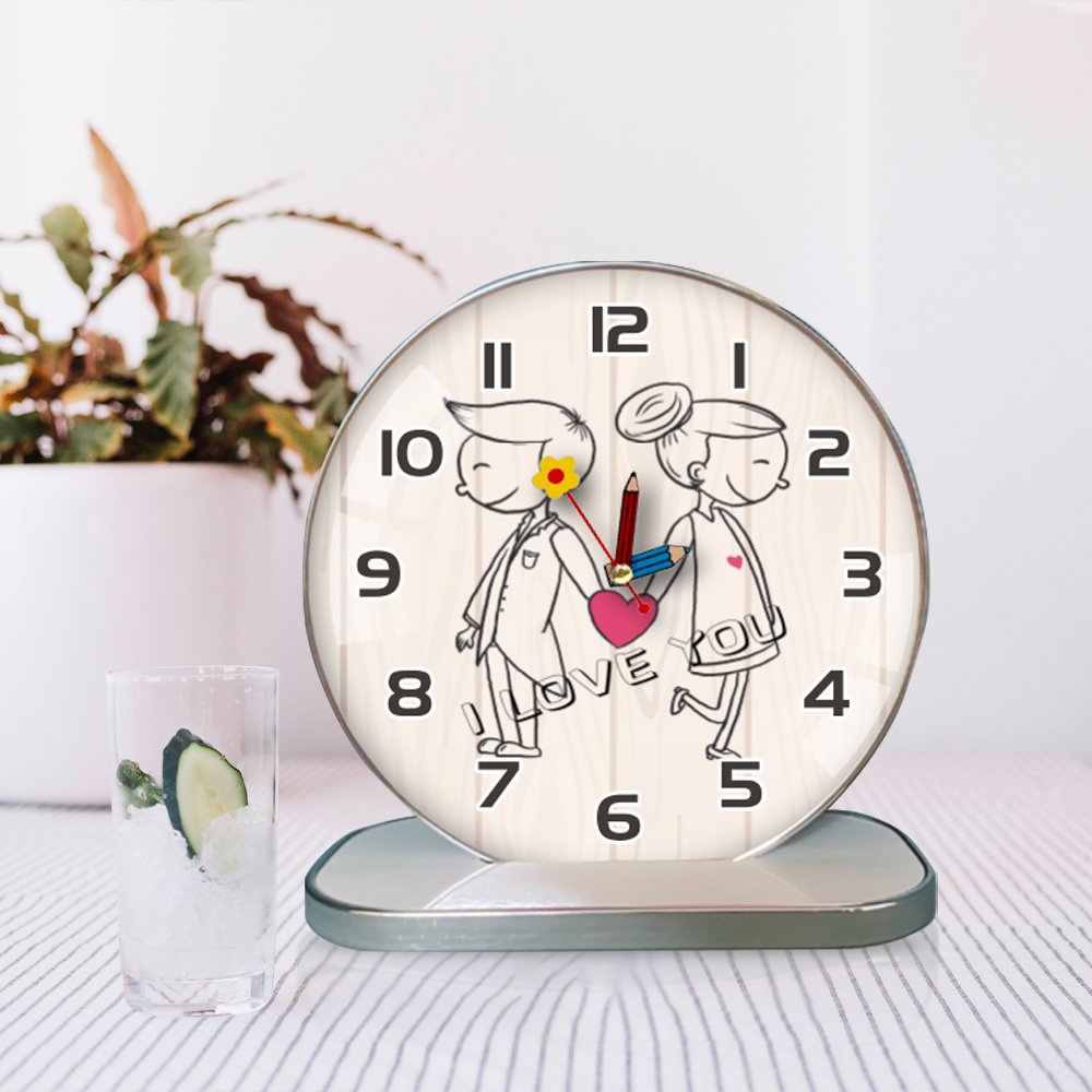 Tranh Đồng Hồ Dây Treo Tráng Gương Cặp Đôi Nghệ Thuật 2