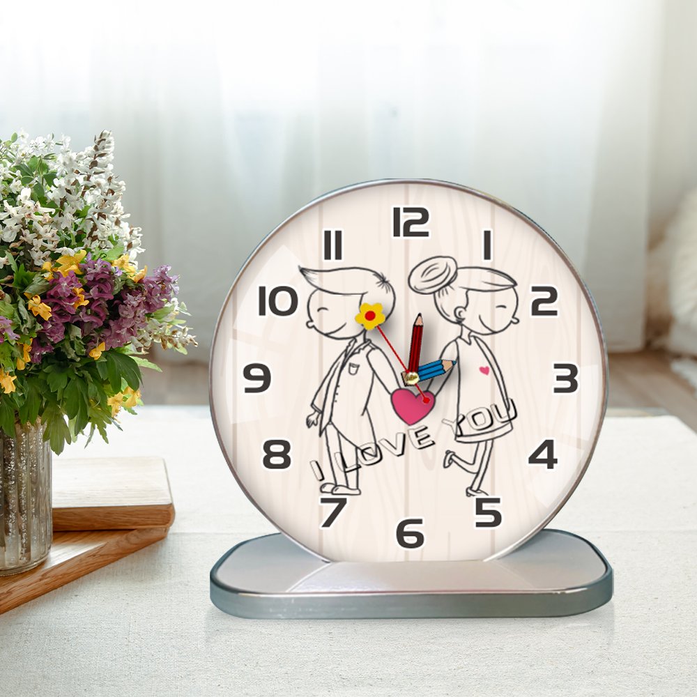 Tranh Đồng Hồ Dây Treo Tráng Gương Cặp Đôi Nghệ Thuật 2