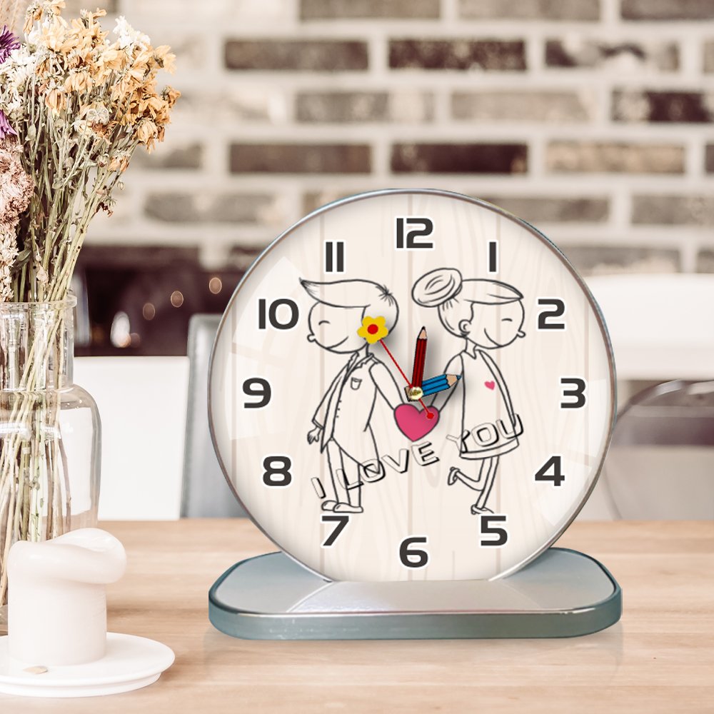 Tranh Đồng Hồ Dây Treo Tráng Gương Cặp Đôi Nghệ Thuật 2