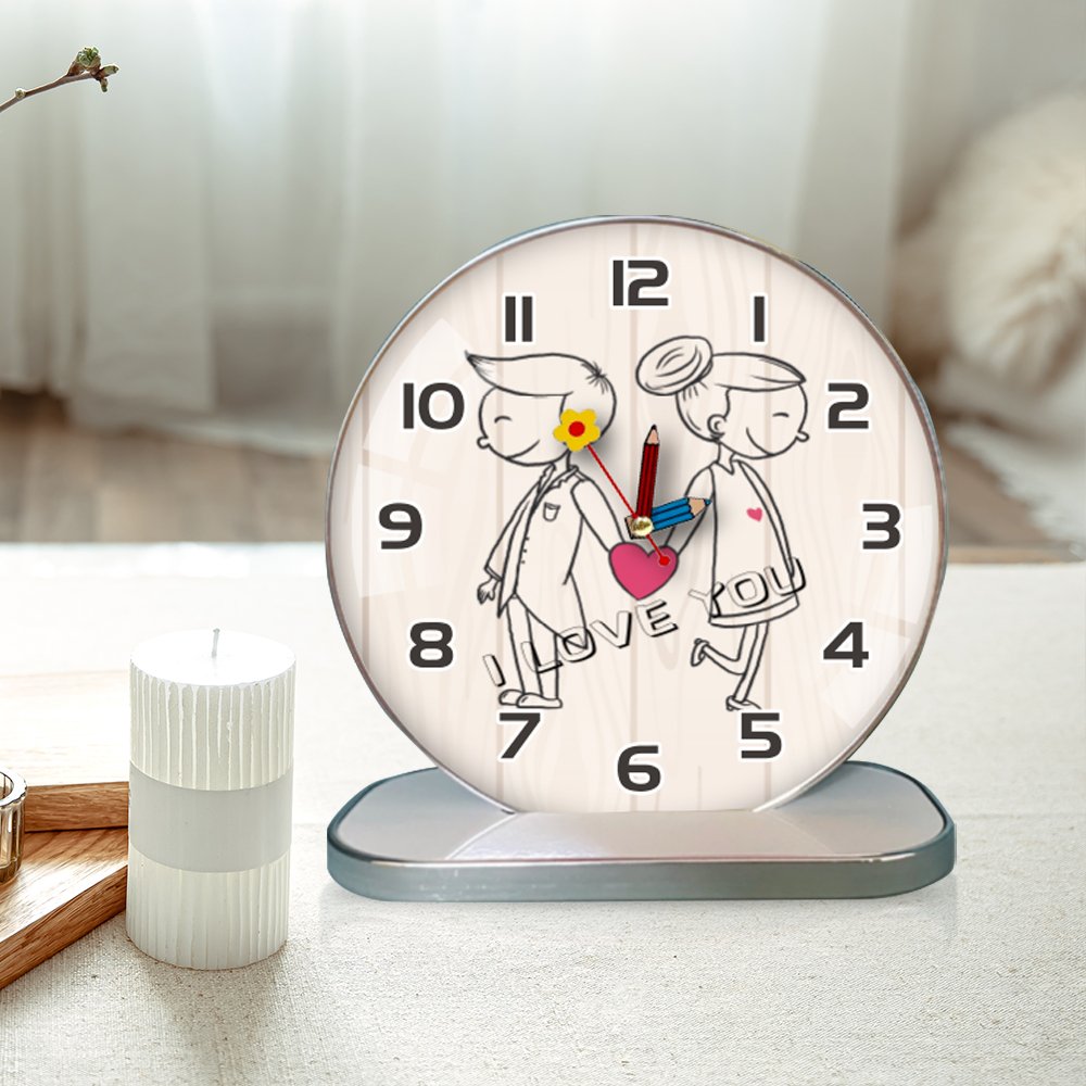 Tranh Đồng Hồ Dây Treo Tráng Gương Cặp Đôi Nghệ Thuật 2