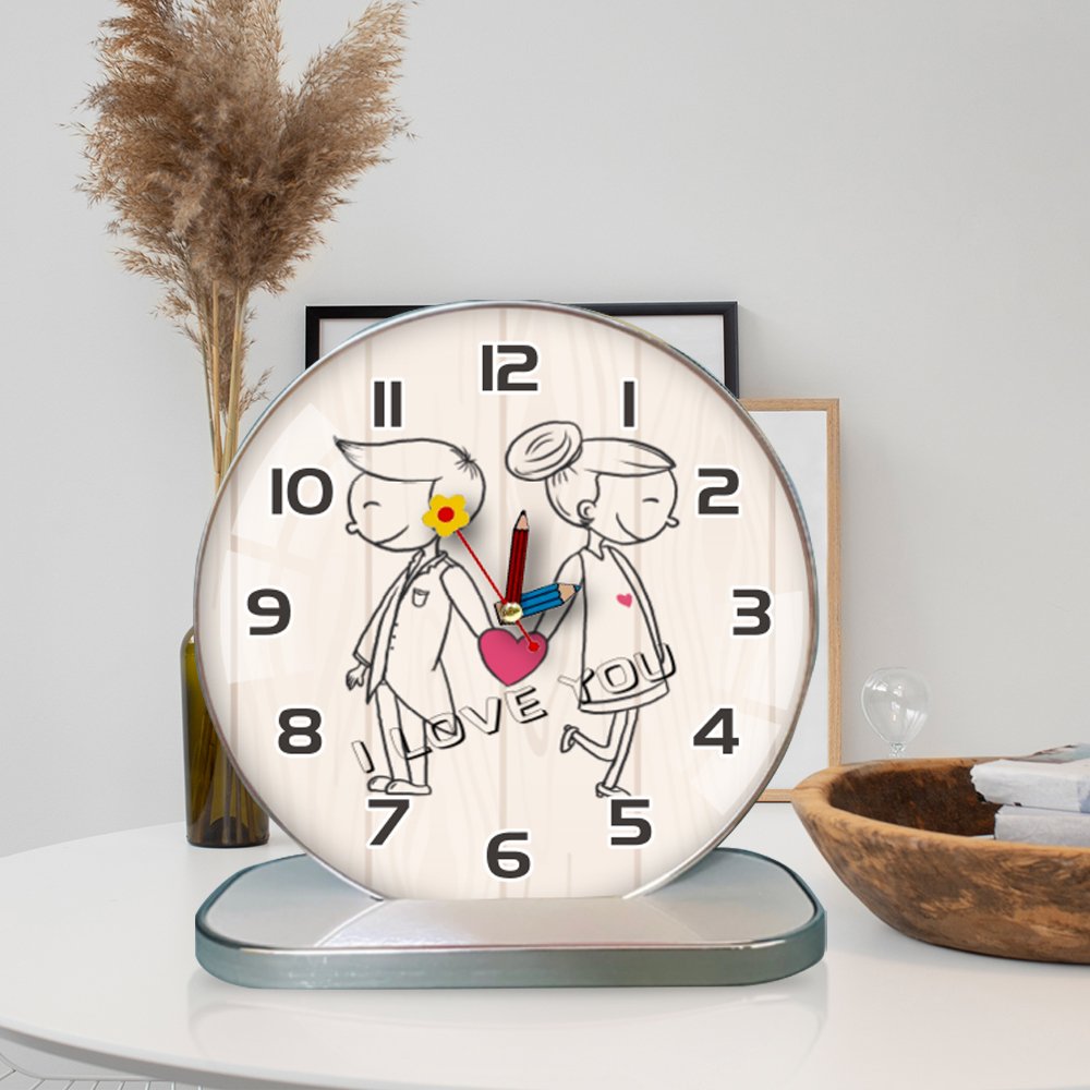 Tranh Đồng Hồ Dây Treo Tráng Gương Cặp Đôi Nghệ Thuật 2