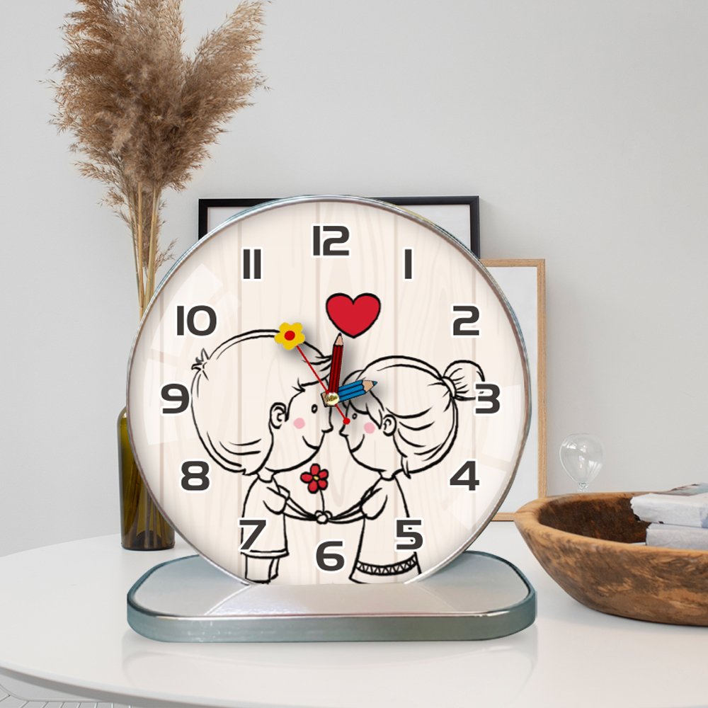 Tranh Đồng Hồ Dây Treo Tráng Gương Cặp Đôi Nghệ Thuật