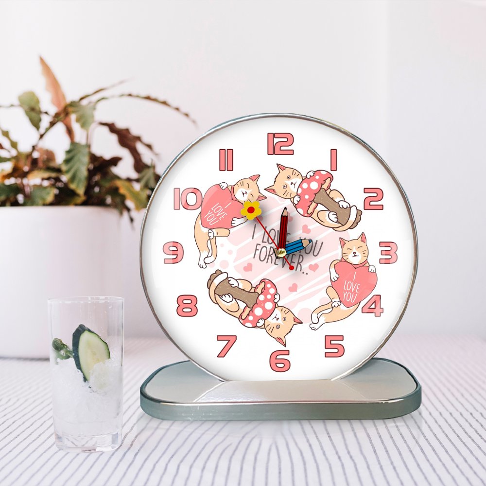 Tranh Đồng Hồ Để Bàn Những Chú Mèo Con Thân Thiện
